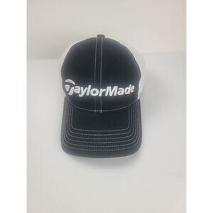 TaylorMade TMax Gear Strap Back Hat One Size Black White Logo